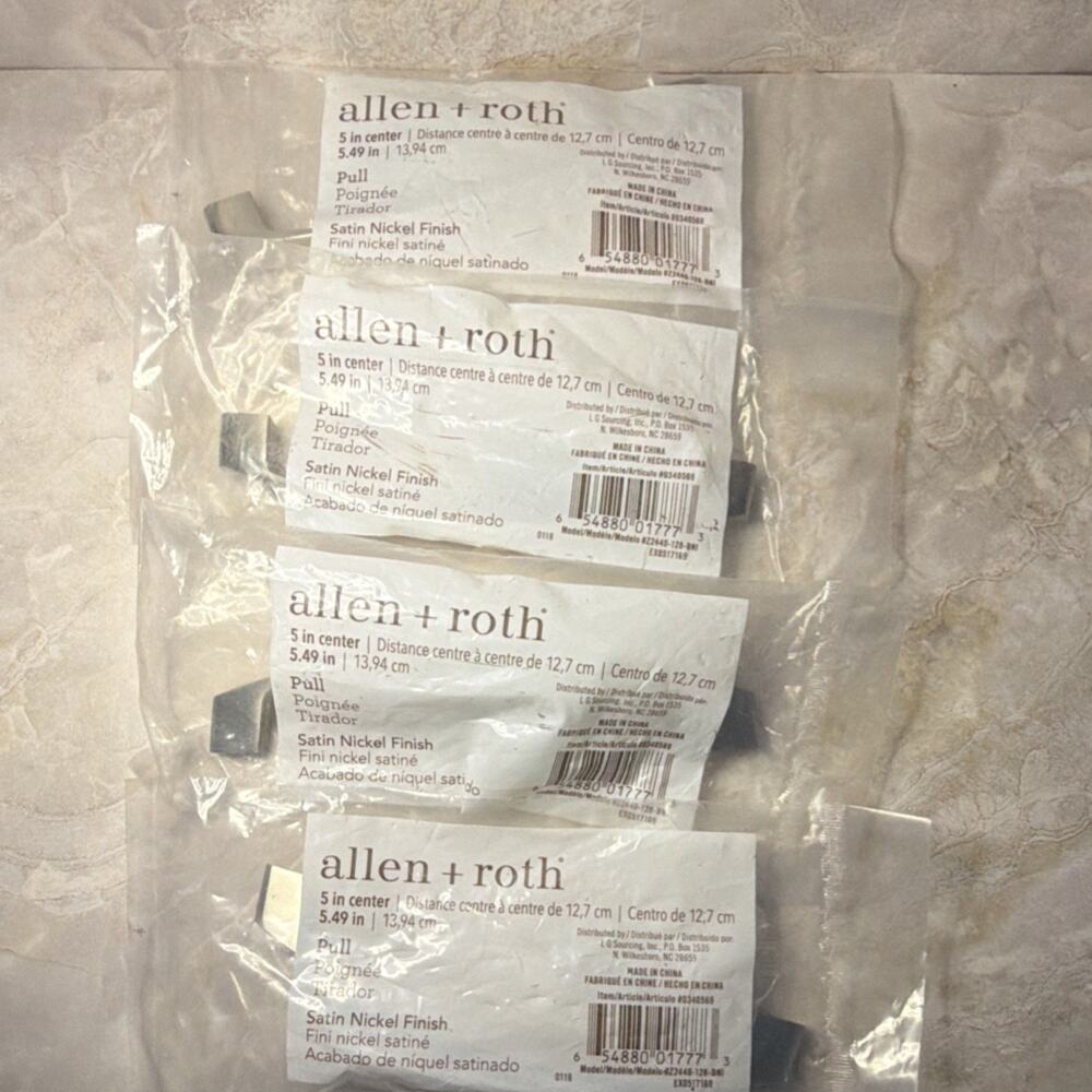 allen + roth Drawer Pulls Satin Nickel Silver 5 in C-C, 4 Pack (6340569)